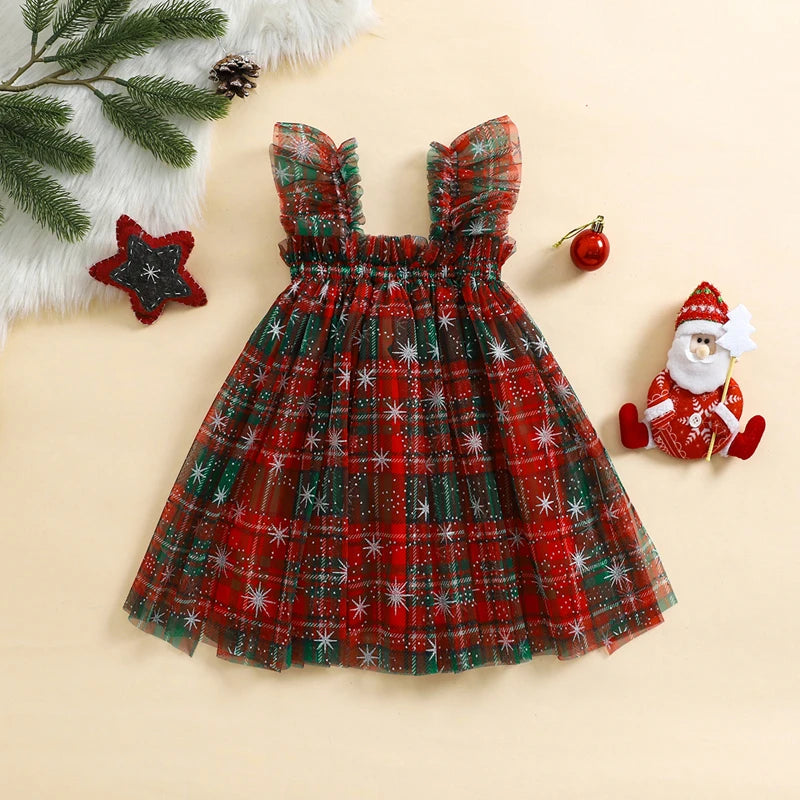 Toddler Christmas Tutu Dress for Baby Girls, Sizes 6M-4Y