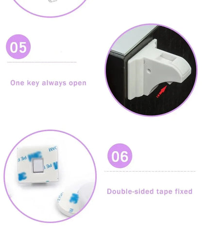 Invisible Magnetic Child Safety Locks for Cabinets and Drawers