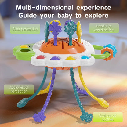 Owl Pull String Sensory Toy for Baby Grasp Training 10+ Months