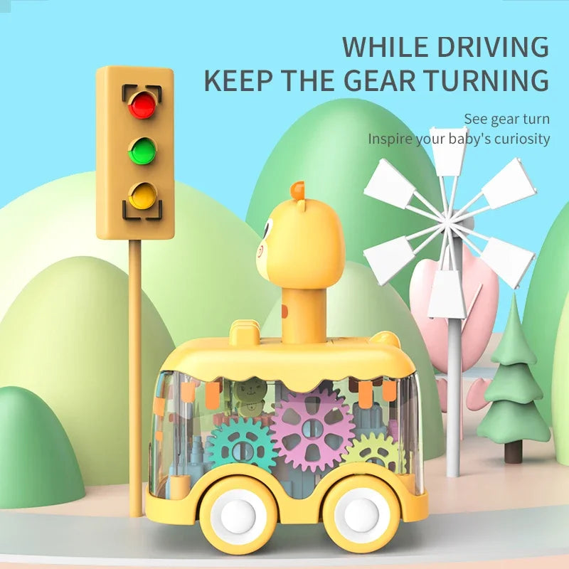 Pull Back Inertial Toy Car for Kids with Animal Design