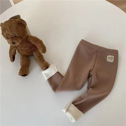 Children's Cartoon Warm Leggings with Feet for Cold Weather