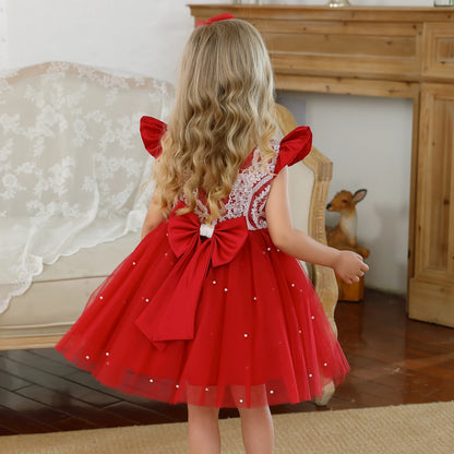 Toddler Girls Floral Embroidery Dress for Special Occasions