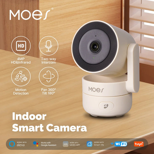 4MP WiFi Indoor Pan/Tilt Security Camera with Night Vision