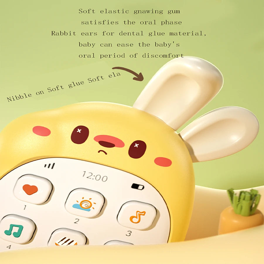 Baby Rabbit Puzzle Mobile Phone Toy - Chewable Music Fun