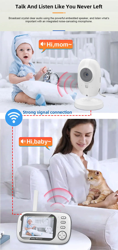 3.5 Inch Wireless Video Baby Monitor with Night Vision & Audio