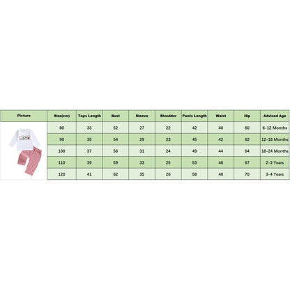 Baby Boys' 2-Piece Christmas Outfit Set with Embroidery and Plaid