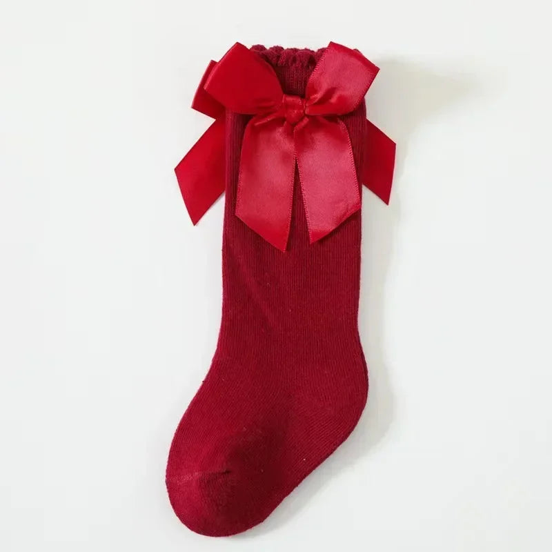 Red Bow Tie Knee High Socks for Infants and Toddlers