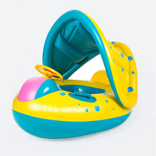 Inflatable Baby Seat with Sunshade for Pool Fun