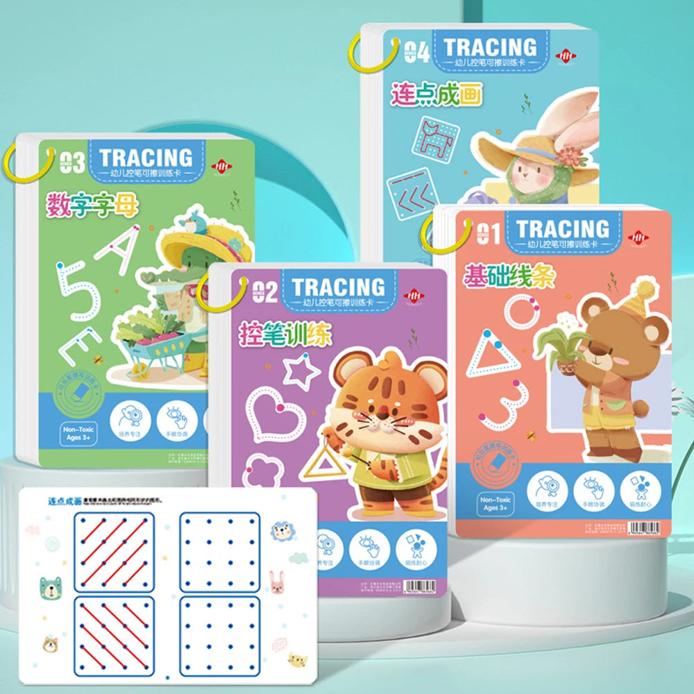 Children's Reusable Tracing Workbook for Pen Control Practice