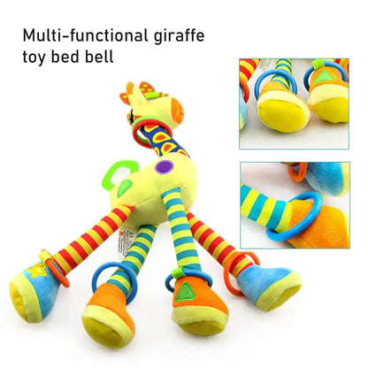 Baby Rattle Teether Toy with Music and Grip Training Giraffe