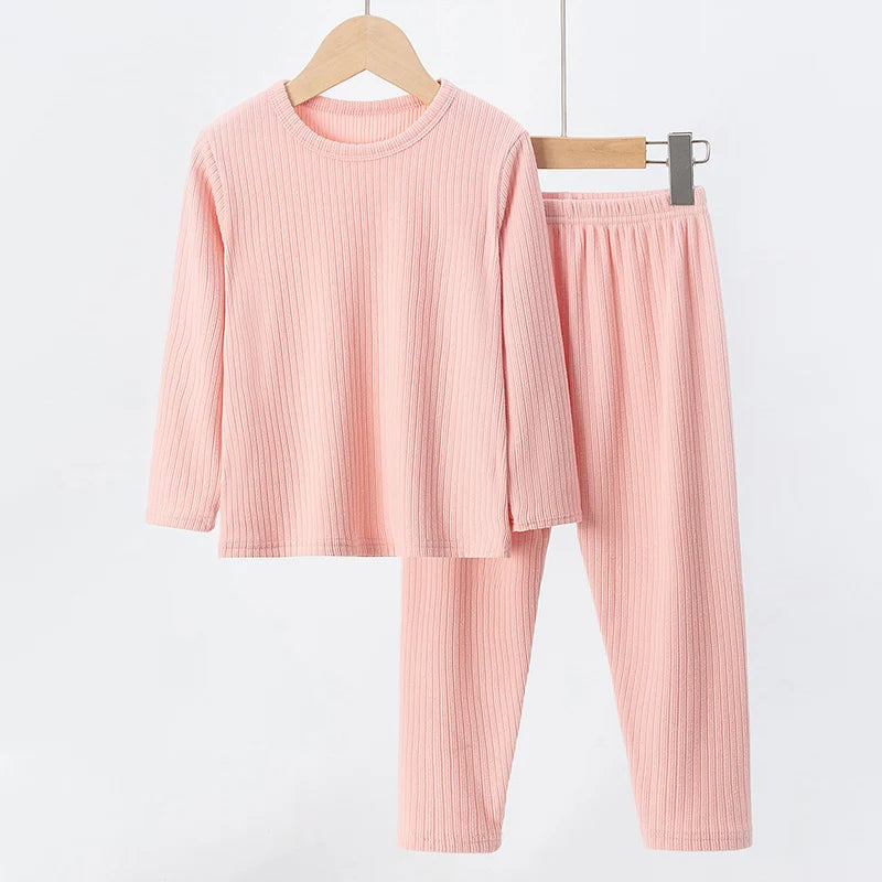 Children's 2-Piece Thermal Underwear Set for Fall/Winter