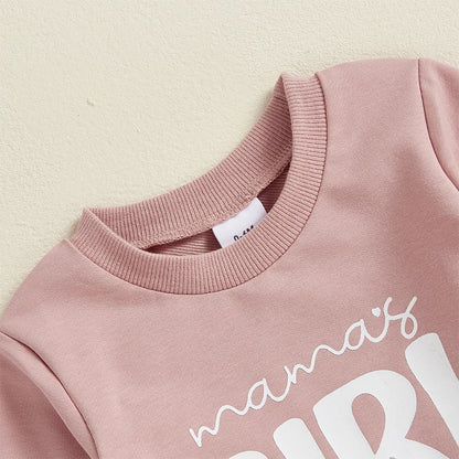 Baby Girl 2PCS Outfit Set - Long Sleeve Sweatshirt & Pants