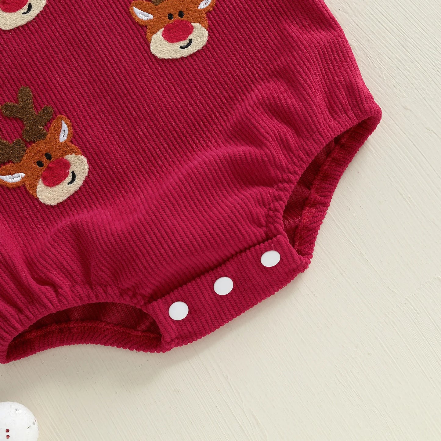 Christmas Corduroy Suspender Romper for Newborns 0-18M