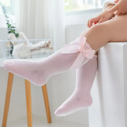 Red Bow Tie Knee High Socks for Infants and Toddlers