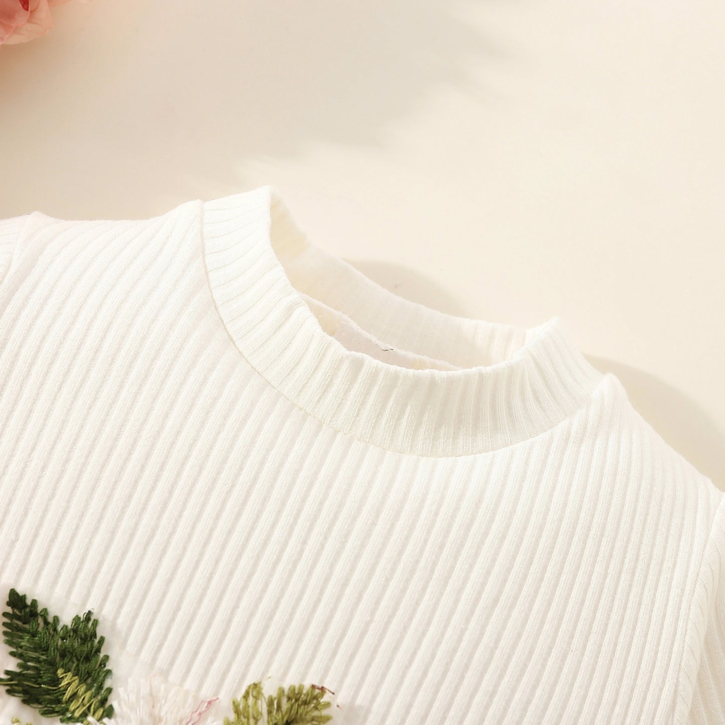 Baby Girls Floral Embroidery Long Sleeve Tulle Dress