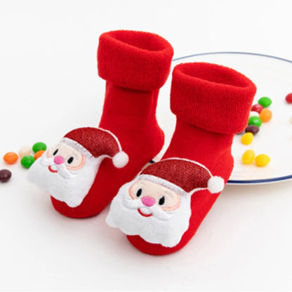 Non-slip Winter Socks for Newborns & Toddlers - Santa Design