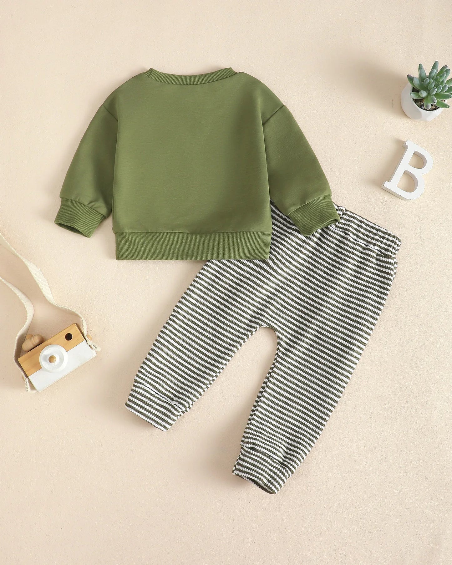 Baby Boys Soft Hoodie and Pants Set for Autumn Winter