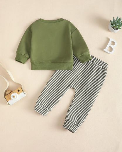 Baby Boys Soft Hoodie and Pants Set for Autumn Winter
