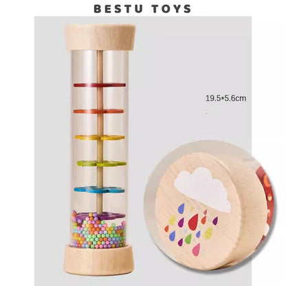 Wooden Rain Sound Pipe Toy for Early Educational Play