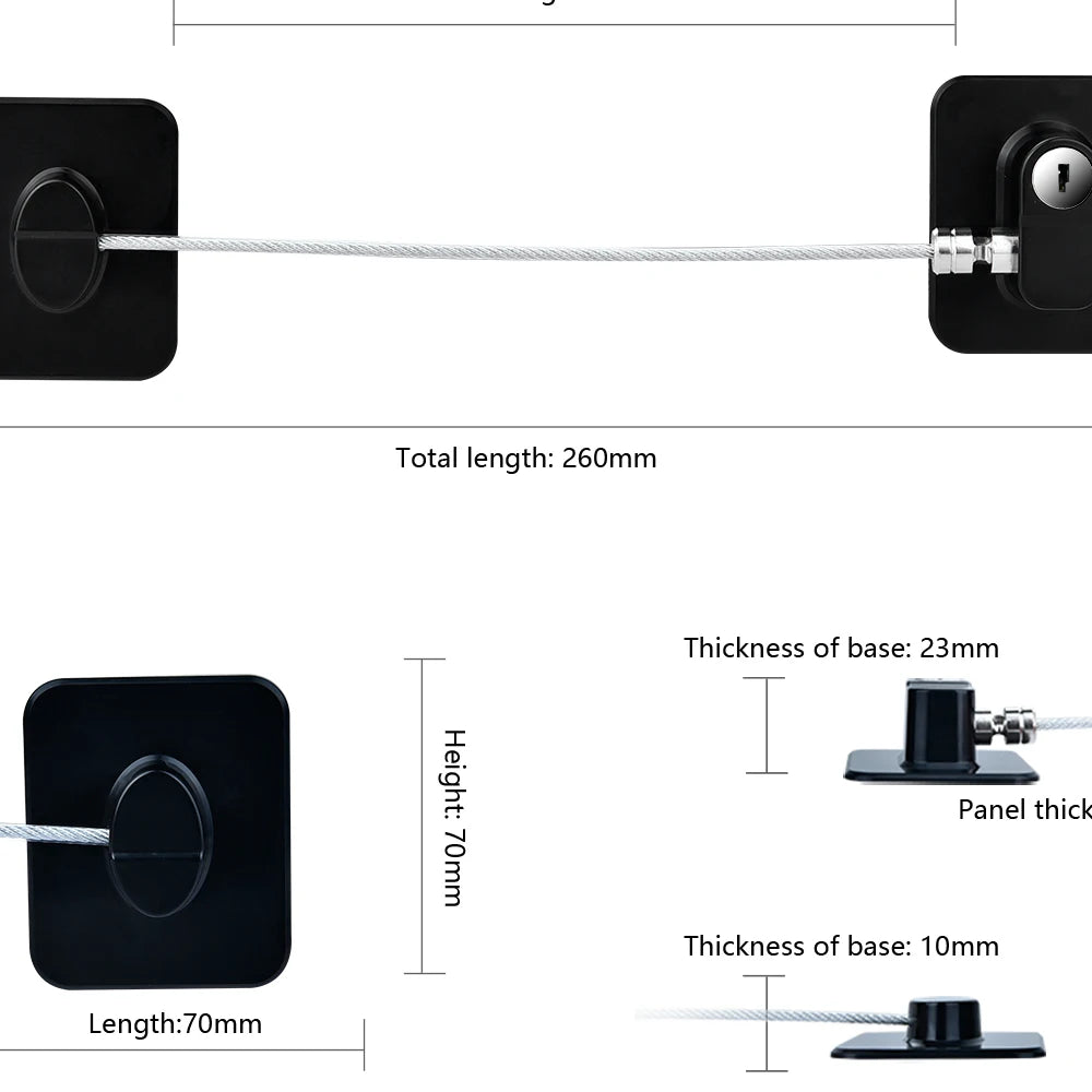 Child Safety Lock for Windows and Doors - Kid Security Cable