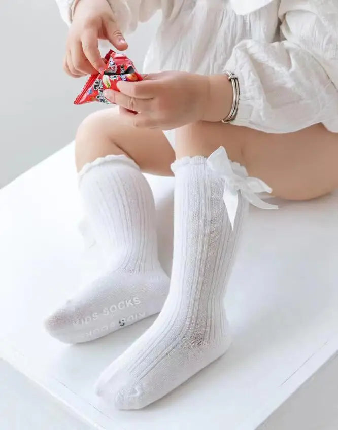 Red Bow Tie Knee High Socks for Infants and Toddlers