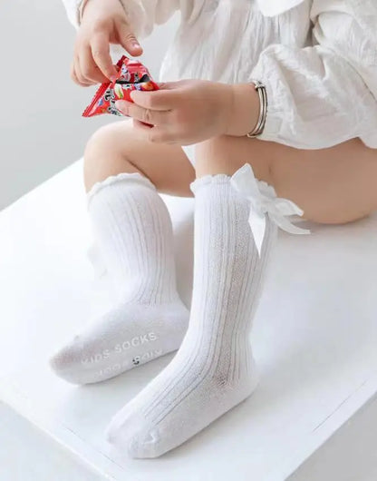 Red Bow Tie Knee High Socks for Infants and Toddlers