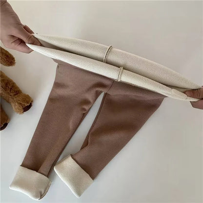 Children's Cartoon Warm Leggings with Feet for Cold Weather