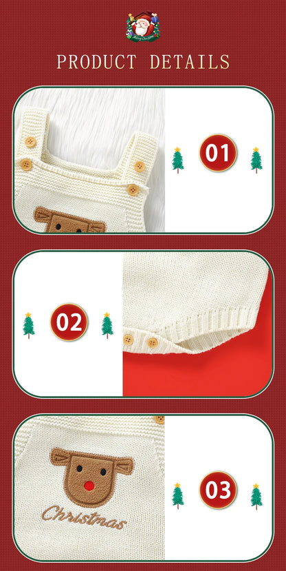 Sleeveless Knitted Baby Bodysuit for Newborns 0-18m