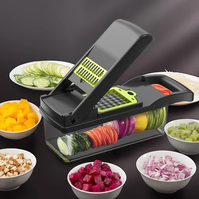 Multifunctional Vegetable Chopper 14-in-1 - Slicer, Dicer, Grater for Kitchen