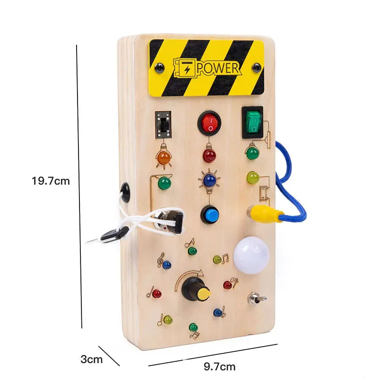 Montessori Busy Board for Children with LED Light Activities