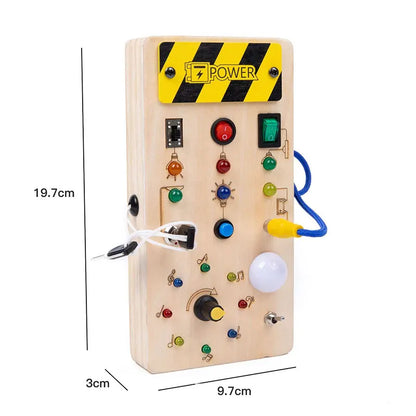 Montessori Busy Board for Children with LED Light Activities
