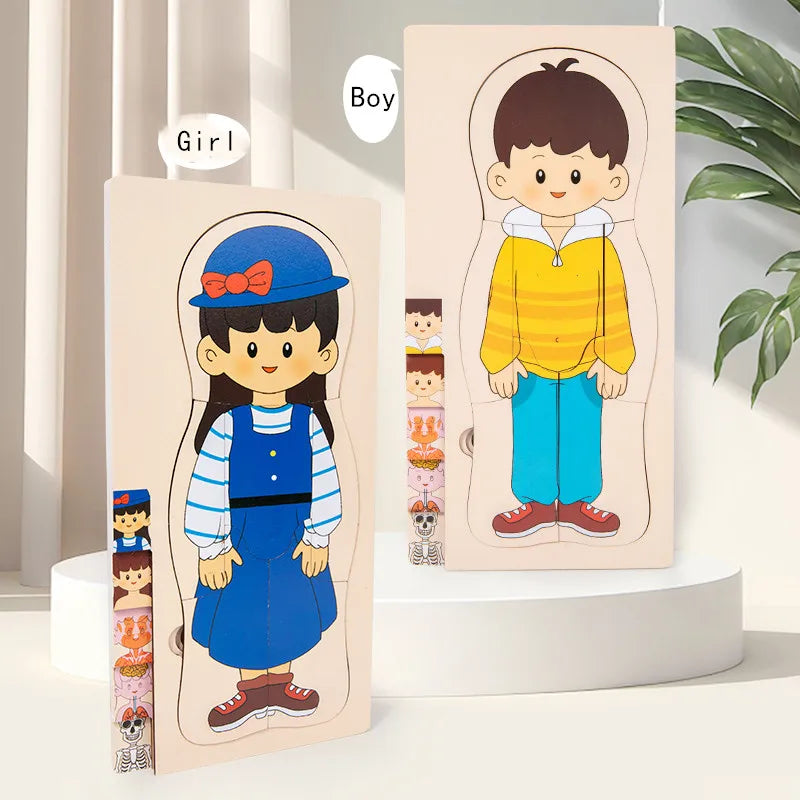 Wooden Human Body Puzzle for Kids - Educational Learning Toy