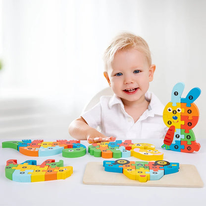 Wooden Standing Puzzle for Young Children and Babies