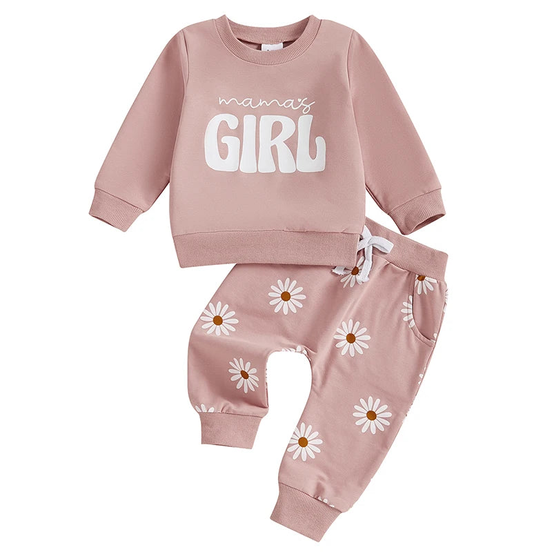 Baby Girl 2PCS Outfit Set - Long Sleeve Sweatshirt & Pants