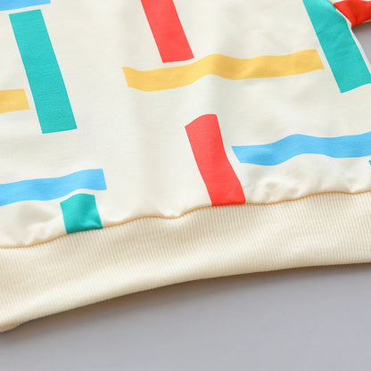 Baby Colorful Stripe Long Sleeve Pants Outfit, 2-Piece Set