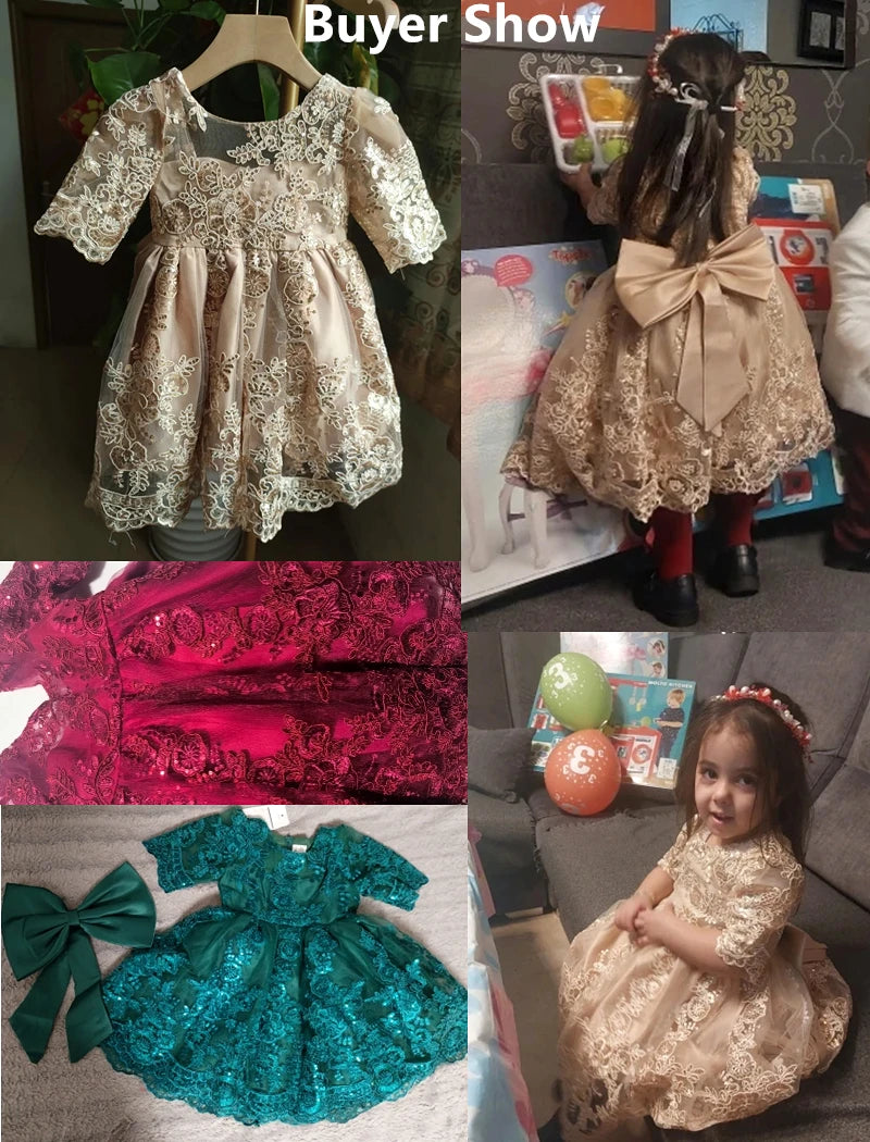 Toddler Girls Floral Embroidery Dress for Special Occasions