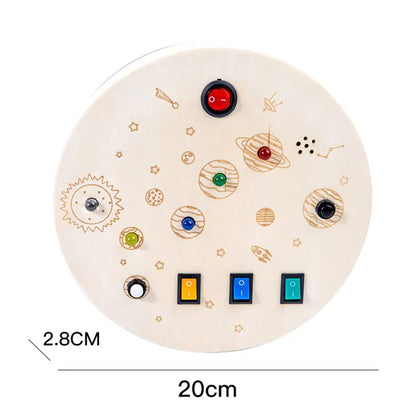 Montessori Busy Board for Children with LED Light Activities