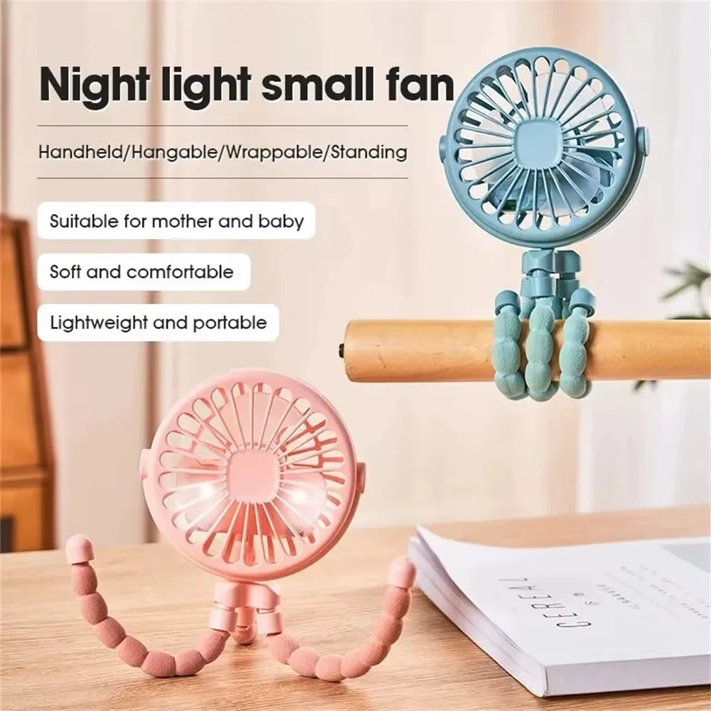 USB Rechargeable Mini Fan for Baby Strollers and Cribs