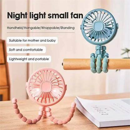 USB Rechargeable Mini Fan for Baby Strollers and Cribs