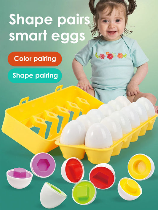 Montessori Color and Shape Matching Smart Eggs for Toddlers