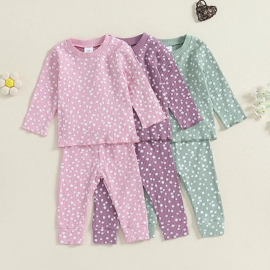 Toddler Girl Floral Print Long Sleeve Top & Pants Set
