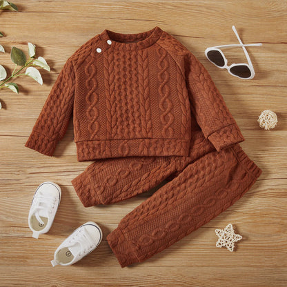 Newborn Unisex 2-Piece Long Sleeve Top and Pants Set