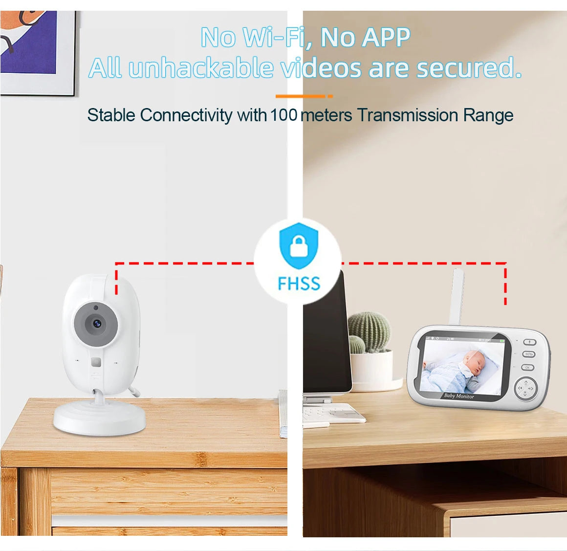 3.5 Inch Wireless Video Baby Monitor with Night Vision & Audio