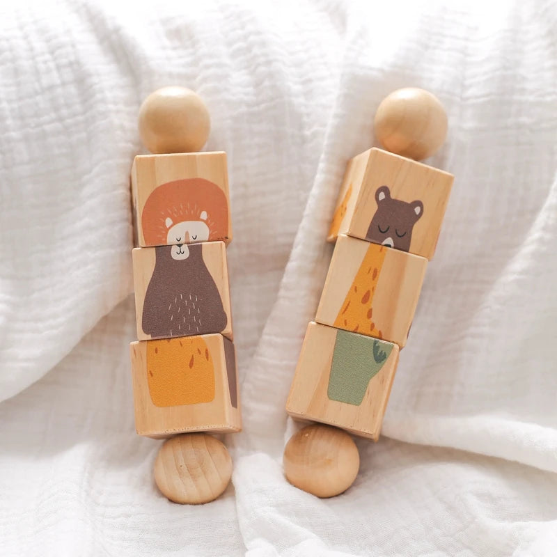 Wooden Montessori Musical Rattle Hand Bell for Babies
