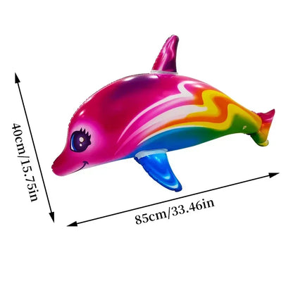 Colorful Inflatable Dolphin Pool Float for Kids
