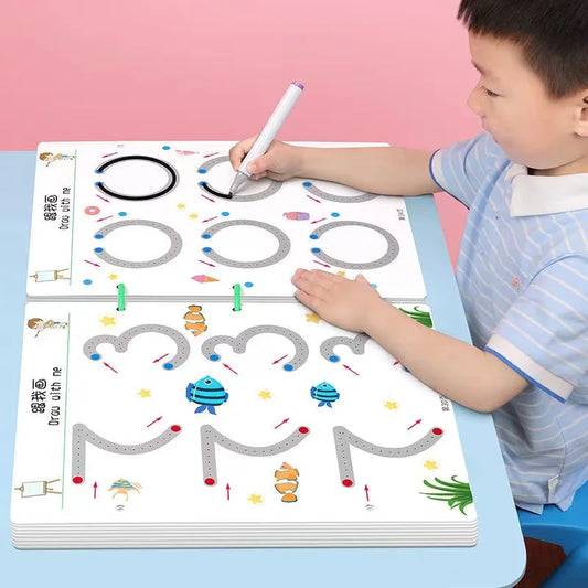 Montessori Drawing Toy Set for Toddler Math and Shape Learning