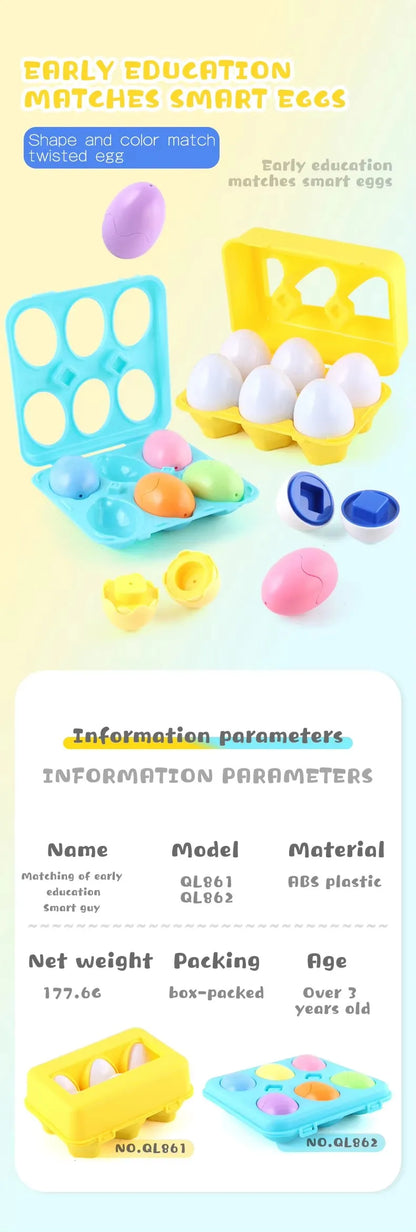 Montessori Shape Matching Smart Egg Toy for Kids 2-4 Years