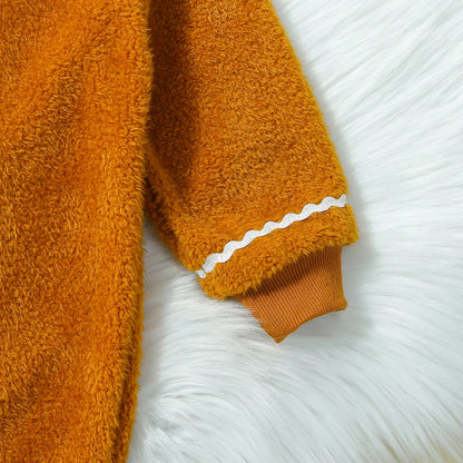 Christmas Fuzzy Hooded Jumpsuit for Infants 0-24M