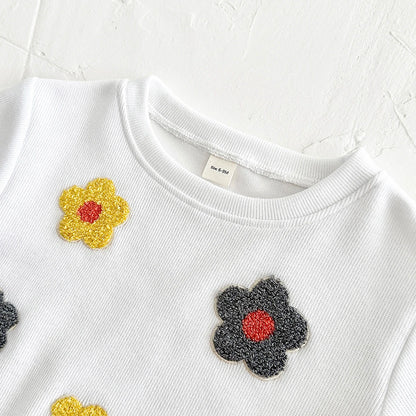 Floral Sweatshirt and Pants Set for Newborn Babies