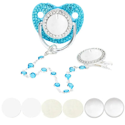 Sucette et attache-tétine en strass personnalisées - Conception sûre et sans BPA